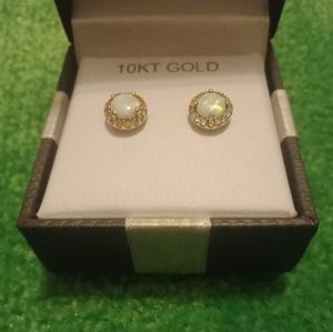 10 KT Gold and opal earrings